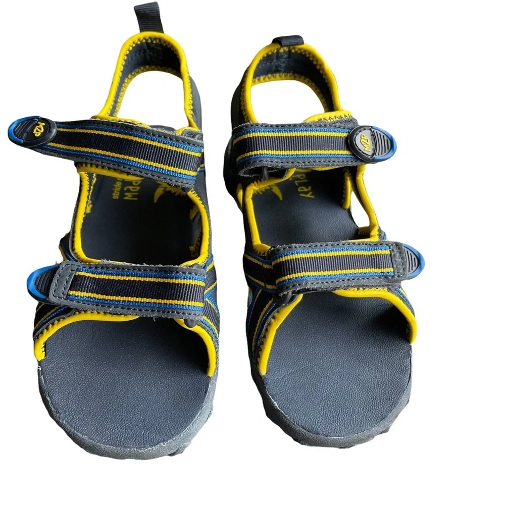 Stride Rite Water Sandals Sharkie M2P Navy Blue Yellow‎ Size:3M
